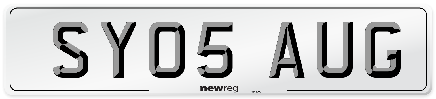SY05 AUG Number Plate from New Reg